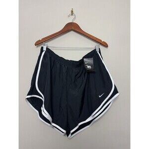 Nike Womens Tempo Running Shorts Plus Size 1X Black White Activewear